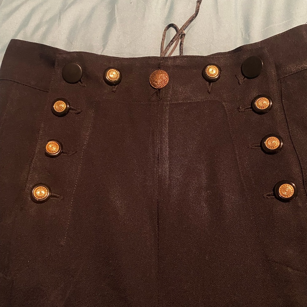 Vintage sailor pants. Blue black crêpe machine.⚓️tie up back  very unique. - Picture 3 of 11